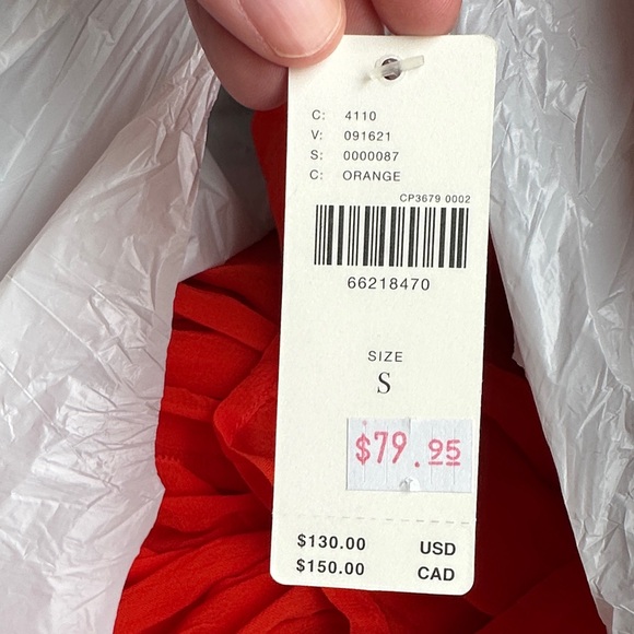 Maeve Ruffled Buttondown in Orange - Picture 4 of 5